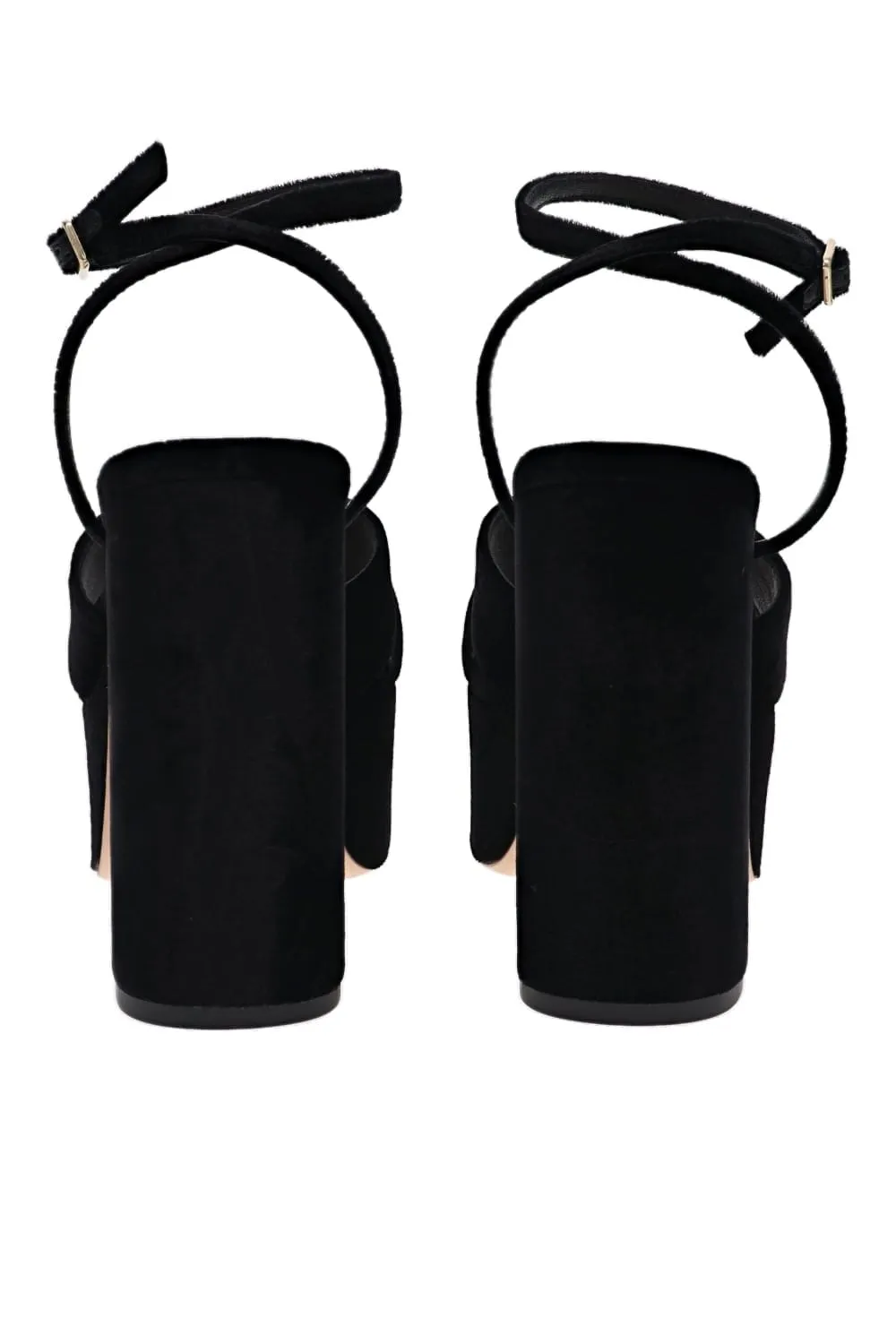 Loretta Black Velvet Platform Sandal