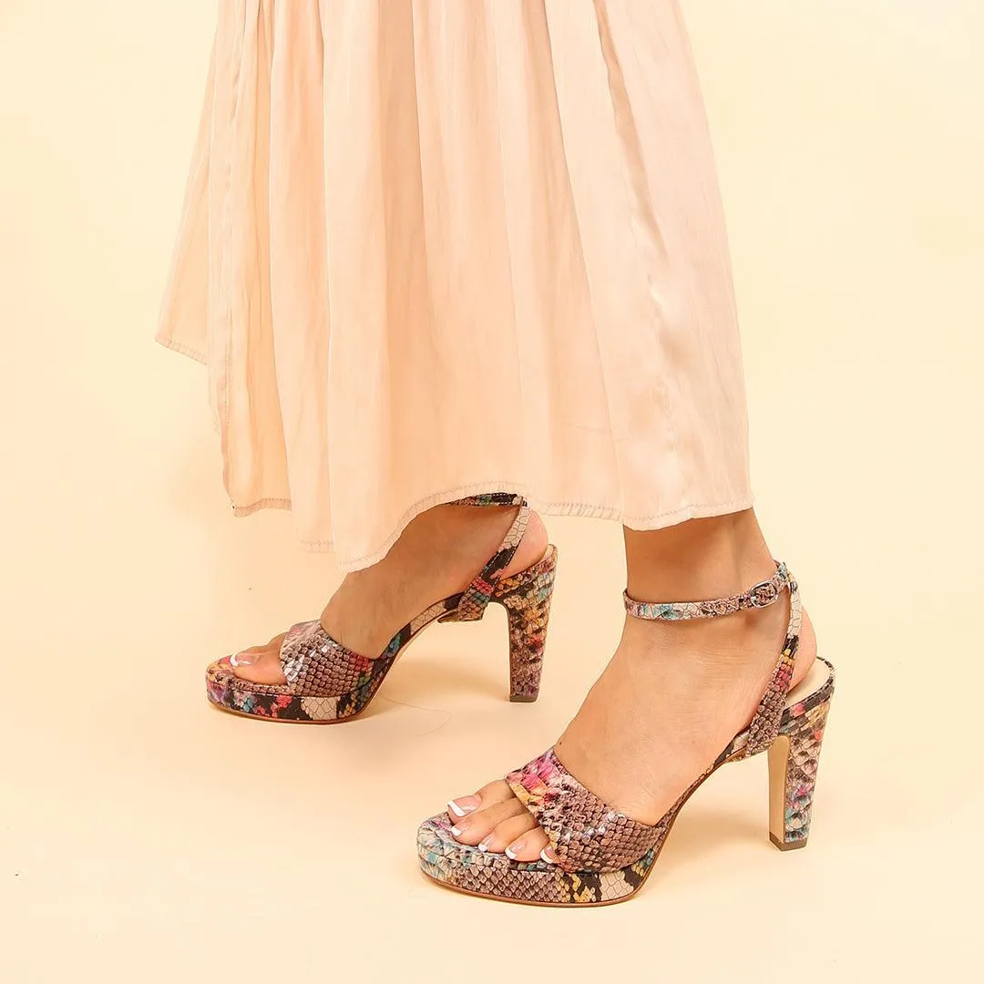 Painted Snake Lo Platform   Marilyn Strap